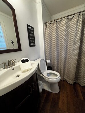 Shower, hair dryer, towels, soap - 3-bedroom w/pool and all the comforts of home in Muscle Shoals-recording capital (Muscle Shoals)