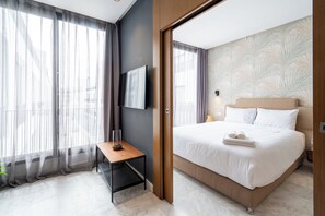 1 slaapkamer, een strijkplank/strijkijzer, reisbedje, gratis wifi