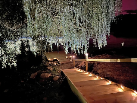 Property grounds. Charming Mountain-View Waterfront Retreat – Hot Tub, Sauna, Game Room & Fire Pit