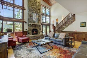 Smart TV, fireplace, video games, table football