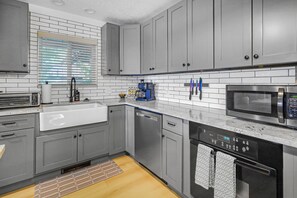 Microwave, oven, stovetop, dishwasher