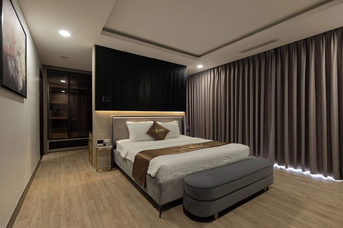 Design studio | 1 slaapkamer, luxe beddengoed, donzen dekbedden, een minibar