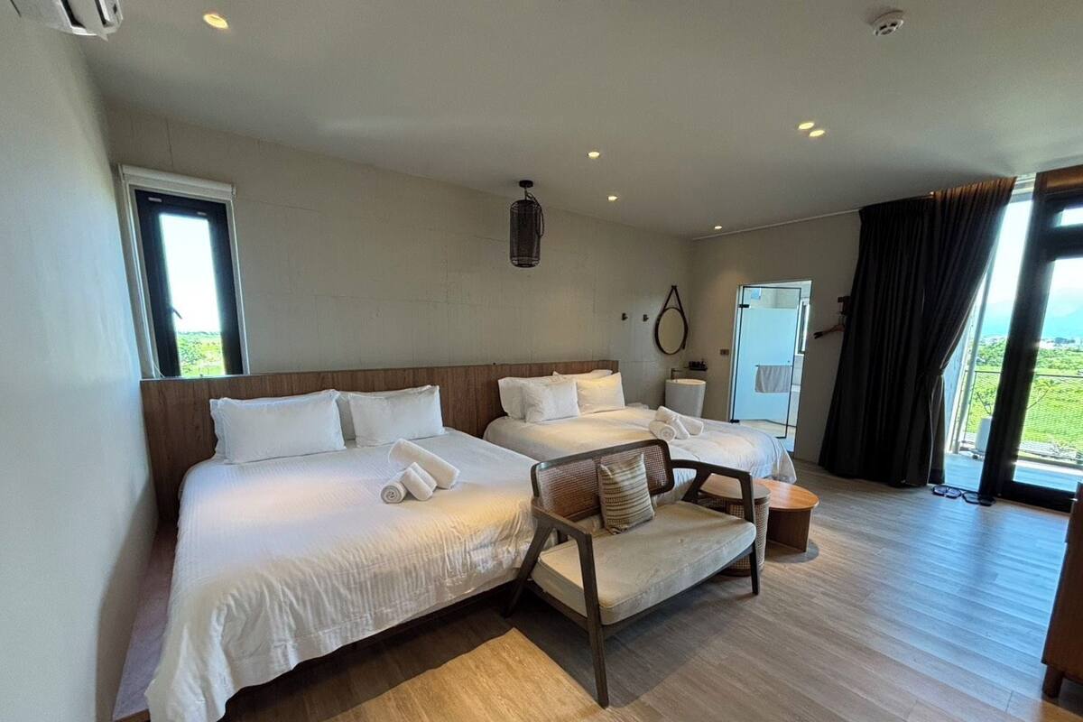 Quadruple Room, Mountain View | Blackout drapes, WiFi (free), bed sheets