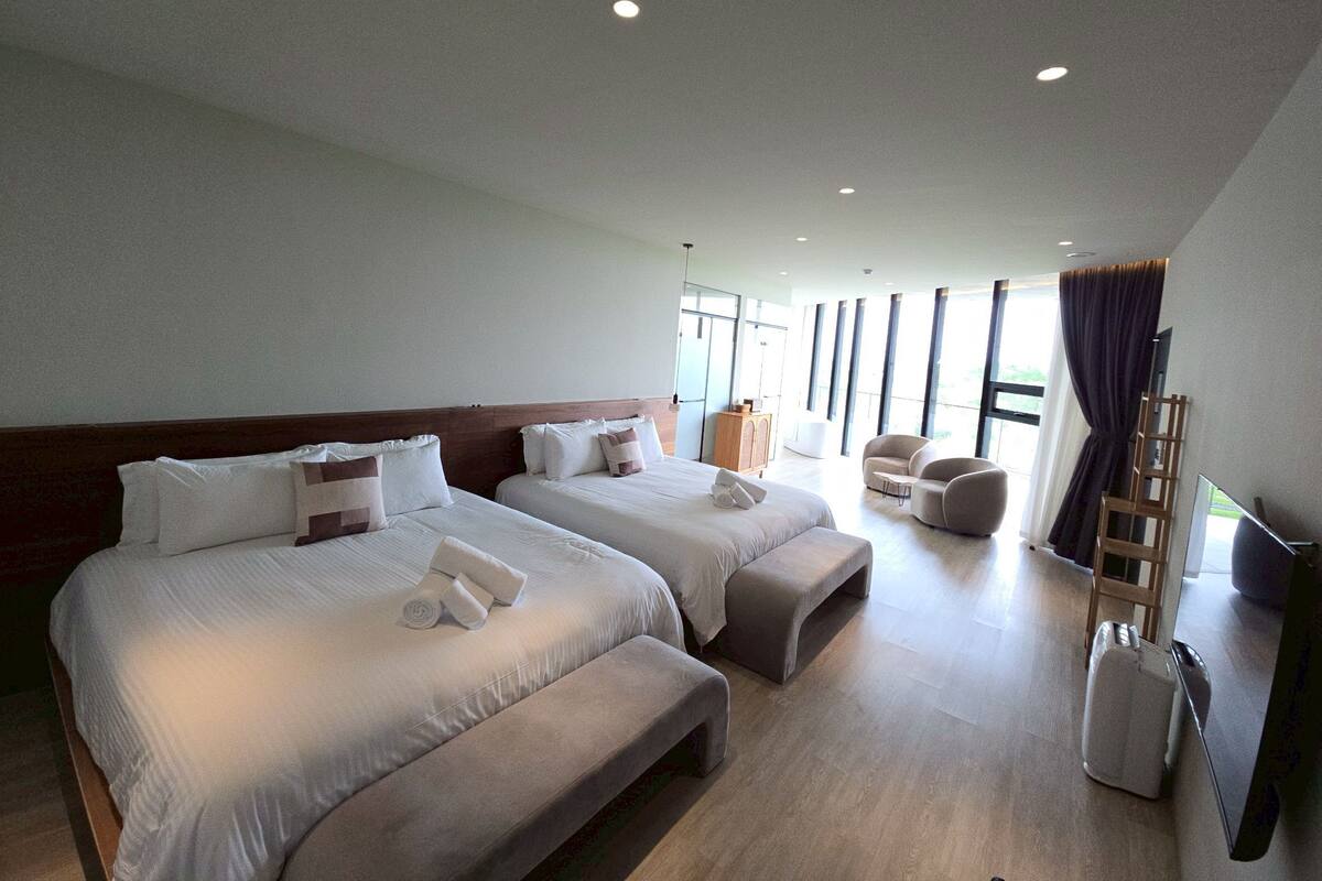 Sea View Family Room | Blackout drapes, free WiFi, bed sheets