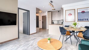 Apartment (401) | Living area | Flat-screen TV - Apartamenty Sun & Snow Perłowa Przystań Kołobrzeg (Kolobrzeg)