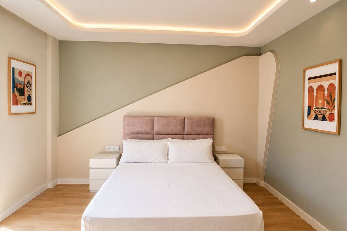 Double Room, City View | Down comforters, memory foam beds, soundproofing, WiFi (free)