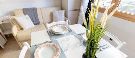 Superior Apartment, 1 Queen Bed, Patio | Private kitchen | Fridge, microwave, stovetop, espresso maker