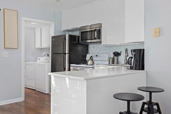 Microwave, oven, stovetop, dishwasher