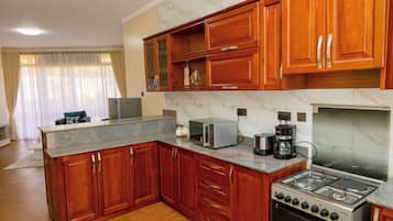 Apartemen Ekonomi, pemandangan bukit | Dapur pribadi | Lemari es, microwave, oven, dan kompor