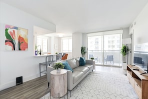 Classic Apartment | Living area | TV - Elegant 2BR Apartment Minutes From DC (Arlington)