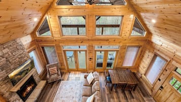 Cabin, Multiple Beds, Hot Tub, Mountain View (At Park’s Edge) | Living area | 50-inch flat-screen TV with digital channels, fireplace