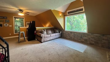 Cabin, Multiple Beds, Hot Tub, Mountain View (Cubs Creek) | Living area | 50-inch flat-screen TV with digital channels, fireplace
