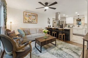 Smart TV, fireplace, video games