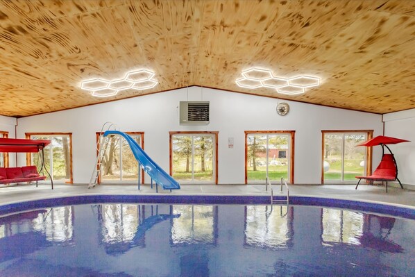 Indoor pool, a heated pool