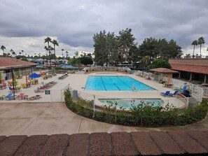 Outdoor pool, a heated pool - Recliners! Large Az Room - Adult 55+ Activities Galore! (Mesa)