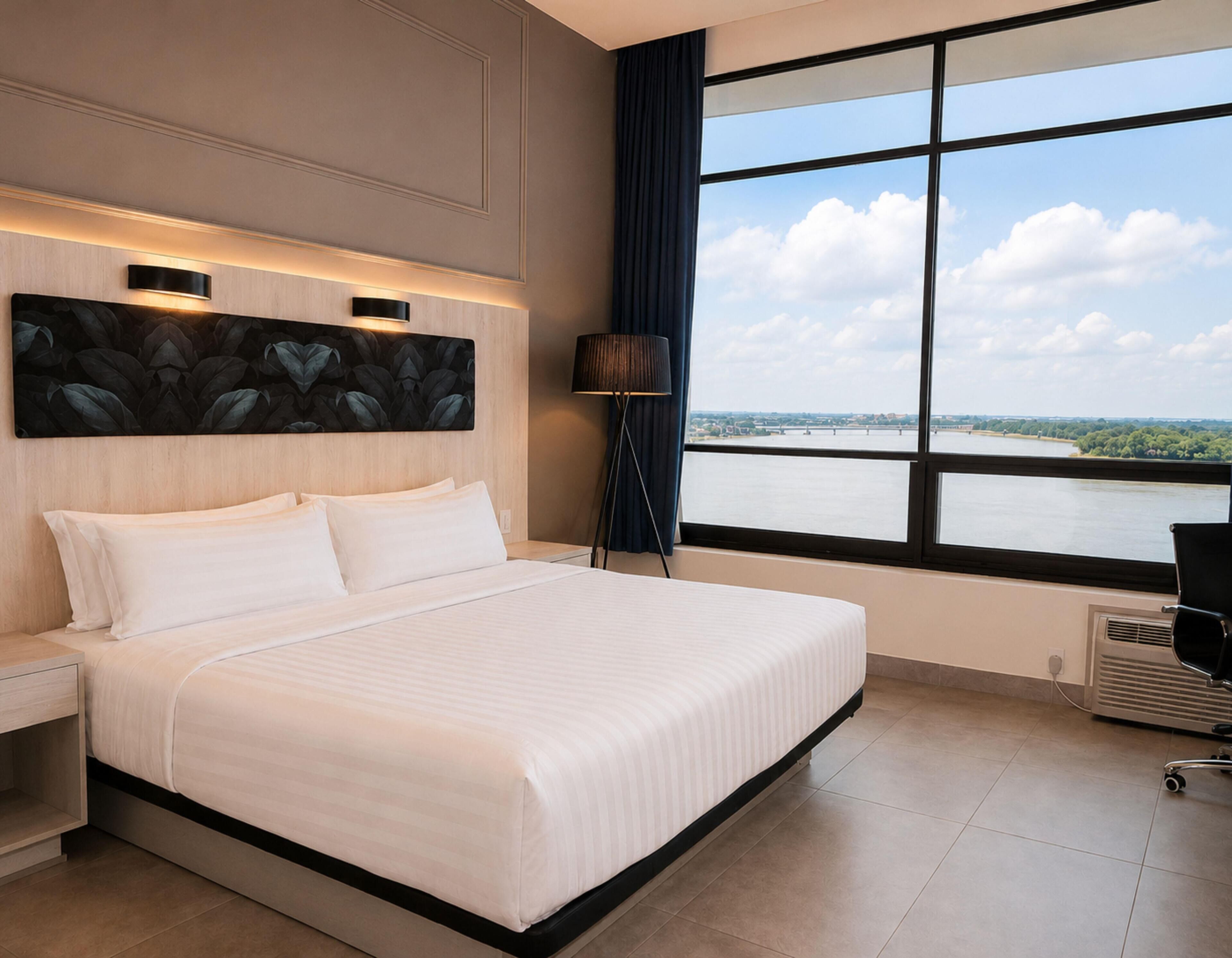 In-room safe, desk, laptop workspace, blackout drapes