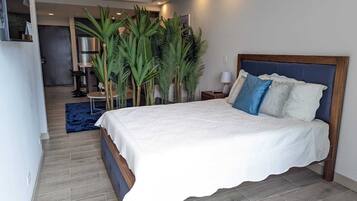 1 dormitorio, escritorio, tabla de planchar con plancha y wifi