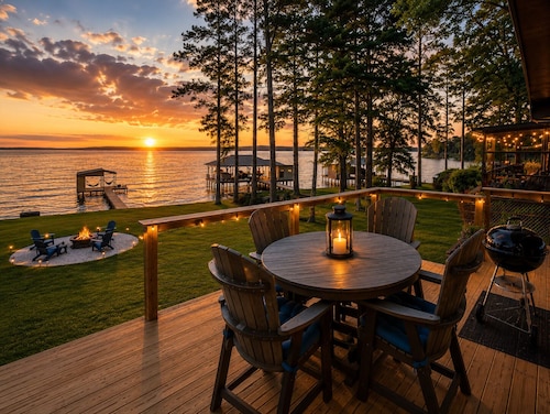 8-Mile Lake Views/ Boathouse/ Fire Pit/ Pet Friendly