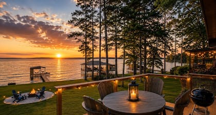 8-Mile Lake Views/ Boathouse/ Fire Pit/ Pet Friendly