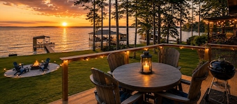 8-Mile Lake Views/ Boathouse/ Fire Pit/ Pet Friendly