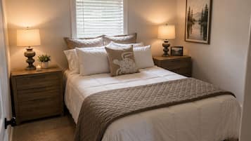 2 bedrooms, desk, iron/ironing board, travel cot