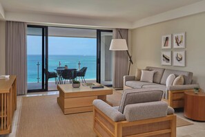 Executive Suite, 1 Bedroom, Oceanfront | Living room - The St. Regis Aruba Resort (Noord)