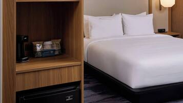 Desk, blackout curtains, free WiFi, bed sheets