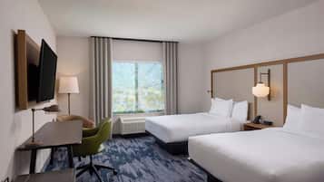 Room, 2 Queen Beds | Desk, blackout drapes, free WiFi, bed sheets
