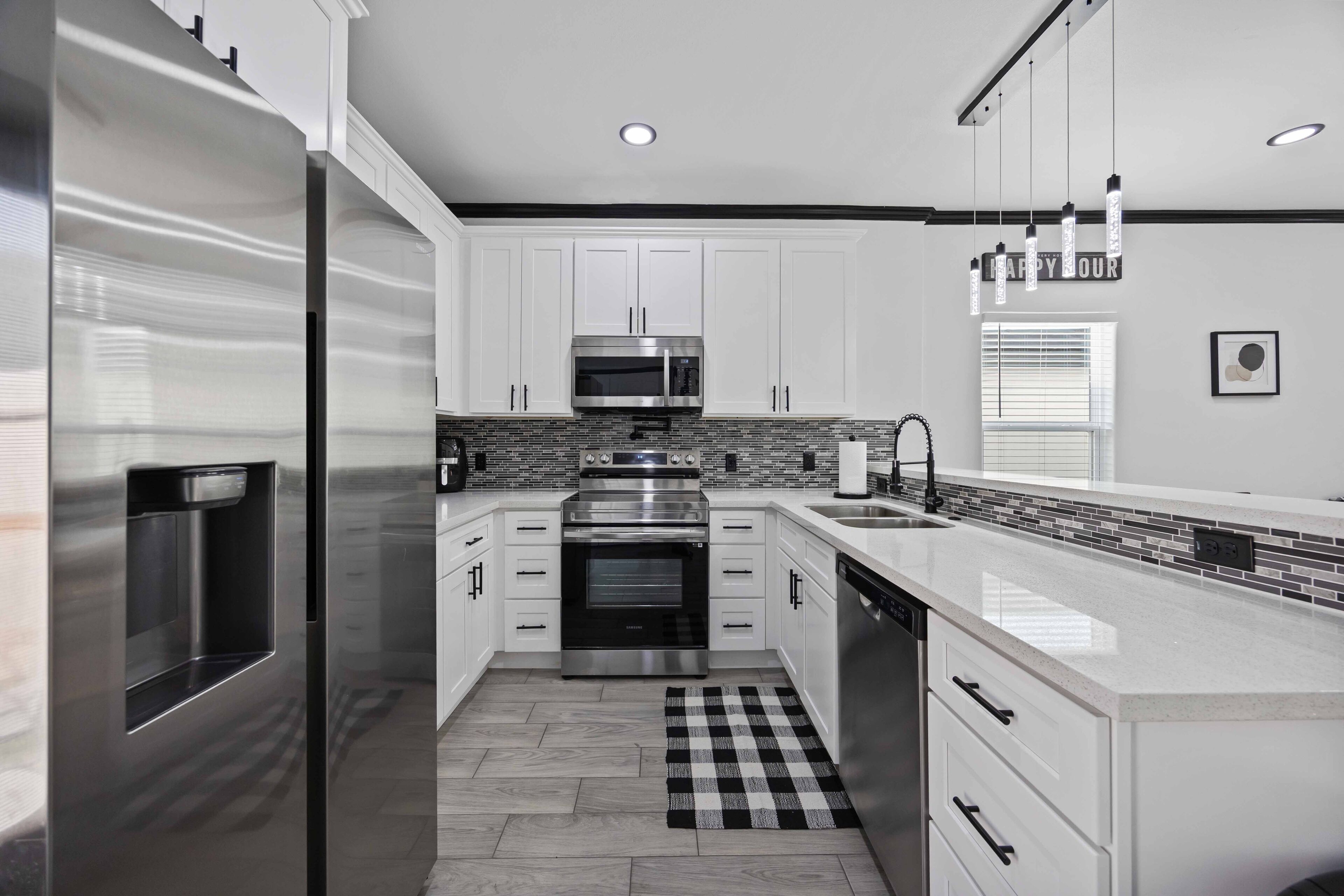 Microwave, oven, stovetop, dishwasher