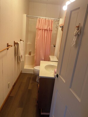Shower, hair dryer, towels, soap - Scenic 4-bedroom Farm House, Tree Farm & Arboretum with trails in Sugar Grove (Sugar Grove)