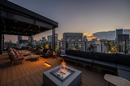 Rooftop terrace. &Here SHINJUKU