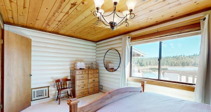Modern lakefront cabin with bbq, gas fireplace, amazing views