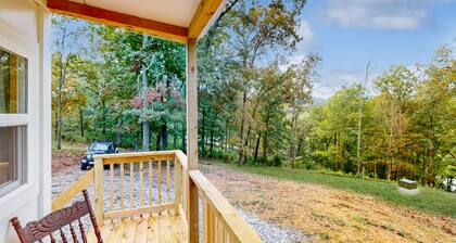 Tiny home studio with kitchenette, grill and front porch