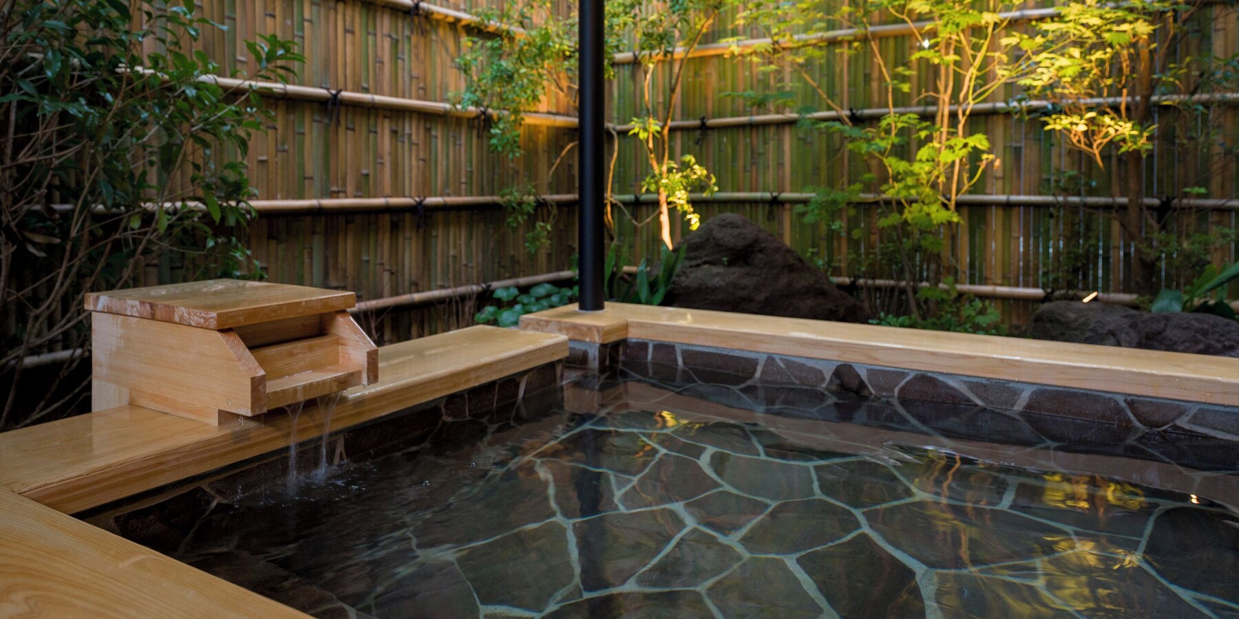 [A] Suite (Dog Friendly) / with open-air bath / Max. 10 people, Non Smoking | Bathroom | Separate tub and shower, spring water tub, rainfall showerhead