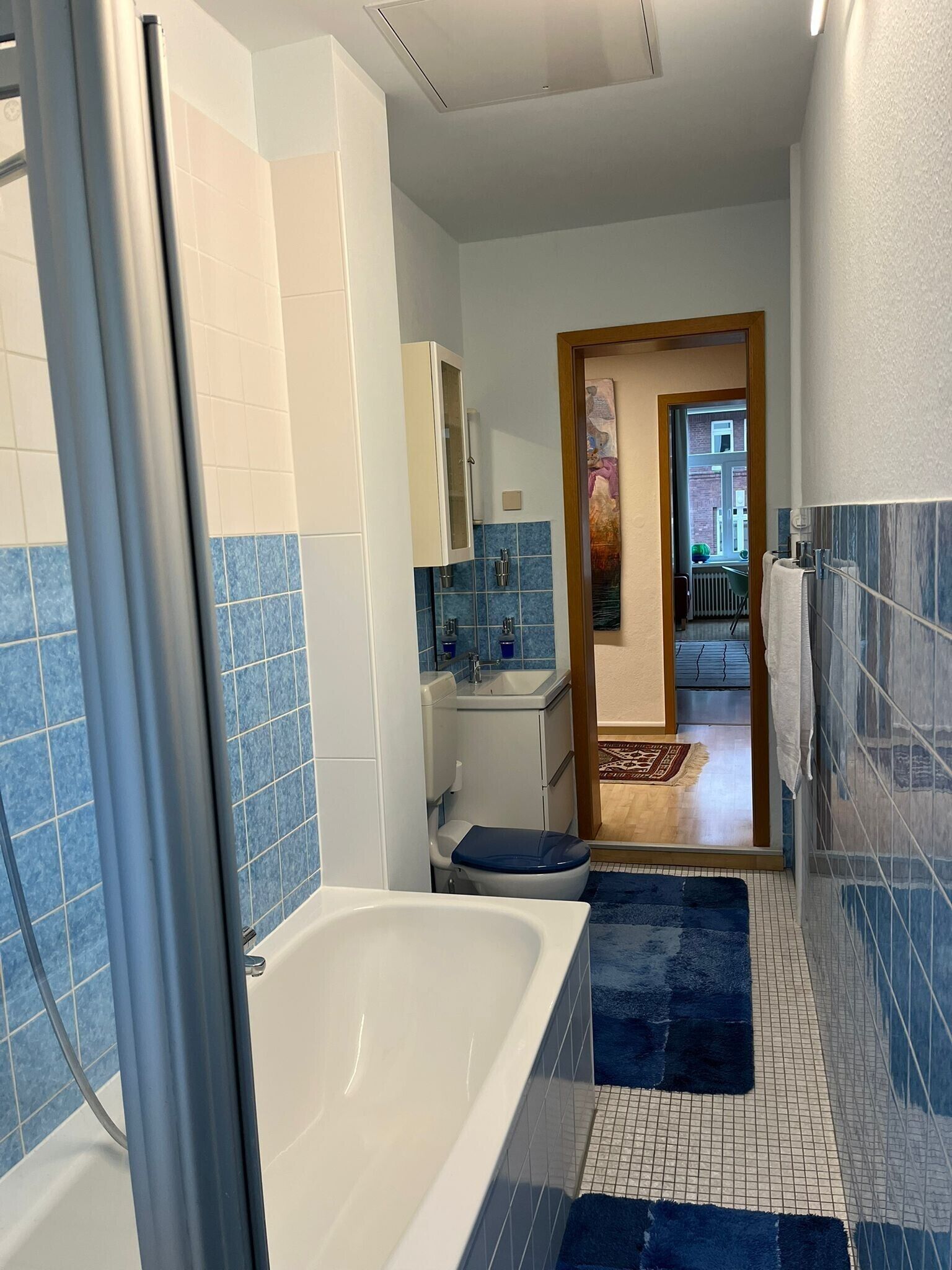 Dusche, Haartrockner, Handtücher