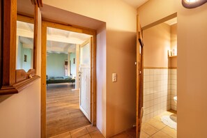 Regadera, secadora de cabello, toallas 