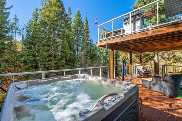 Stunning views from the private hot tub.