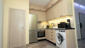 Apartament, 1 dormitori, balcó, vistes al jardí | Cuina privada