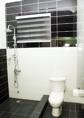 Luxury Suite, Balcony, City View | Bathroom | Shower, towels, toilet paper