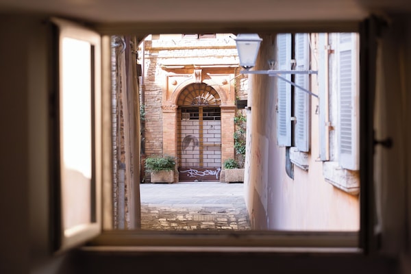 Vue sur la ville depuis lâhĂ©bergement