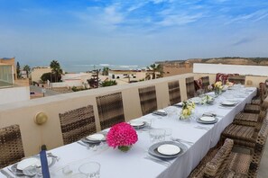 Outdoor banquet area