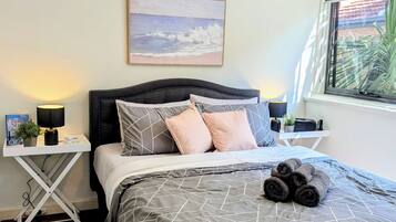 1 bedroom, travel crib, free WiFi, bed sheets