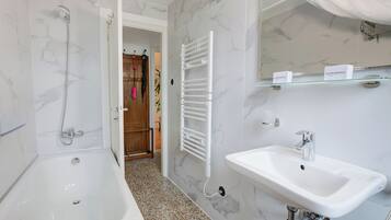 Family Chalet, Multiple Bedrooms, 2 Bathrooms, Mountainside (La Canonica) | Bathroom | Combined shower/tub, hair dryer, towels, soap