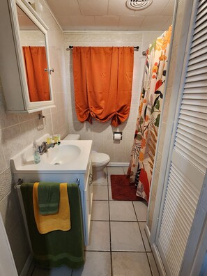 Hair dryer, towels, soap, shampoo - Fun 1 bedroom apartment Sophia - The Hamilton Suites (Hamilton)