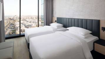 Pillow-top beds, in-room safe, desk, soundproofing
