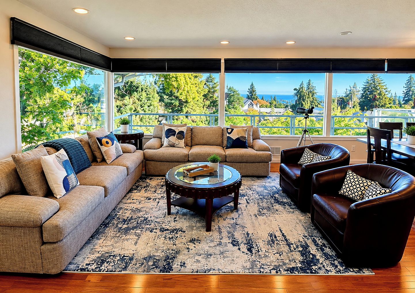 Smart TV, fireplace, video games, DVD player
