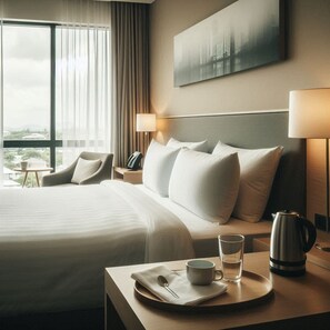 Dobbeltrom – superior | Individuelt innredet, skrivebord, blendingsgardiner og wi-fi (inkludert)