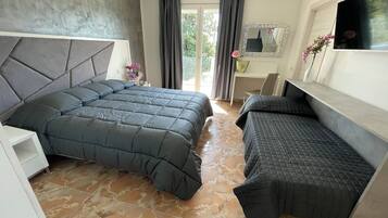 In-room safe, desk, laptop workspace, soundproofing