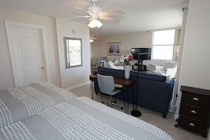 1 bedroom, desk, WiFi, bed sheets