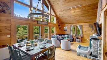 Smart TV, fireplace, video games